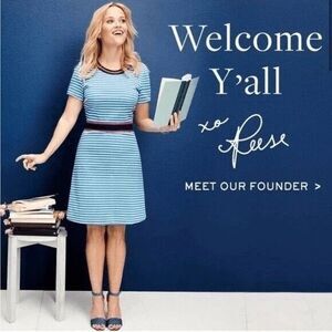 Draper James Persley Ponte‎ Striped Dress Short Sleeve Preppy S